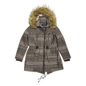 STEVE MADDEN Faux Fur Wool Blend Winter Parka Jacket Coat Womens Medium